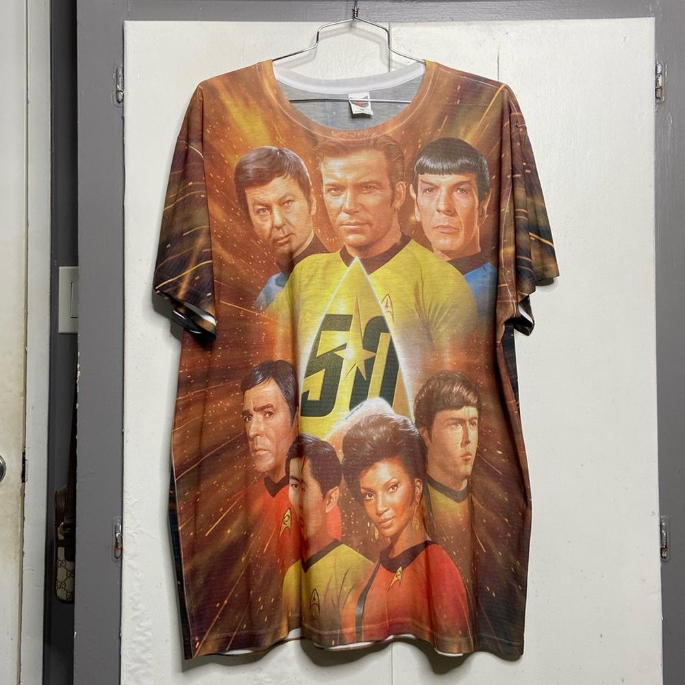 star trek men 50th anniversary AOP t shirt 2XL CBS 2017 Logo Vision USA